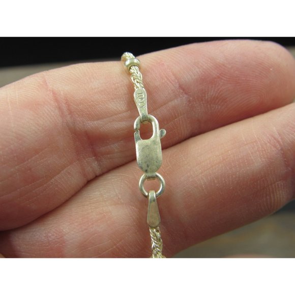 7" Sterling Silver Chain Braided Style Orb Bracelet Vintage Elegant Beautiful - Picture 3 of 6